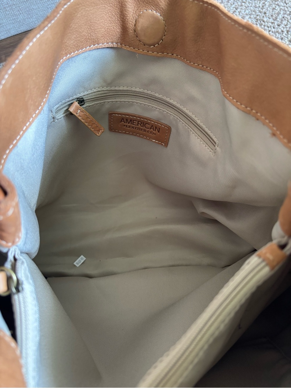 American Leather Co. Tan Shoulder Bag Purse Soft - Picture 6 of 8